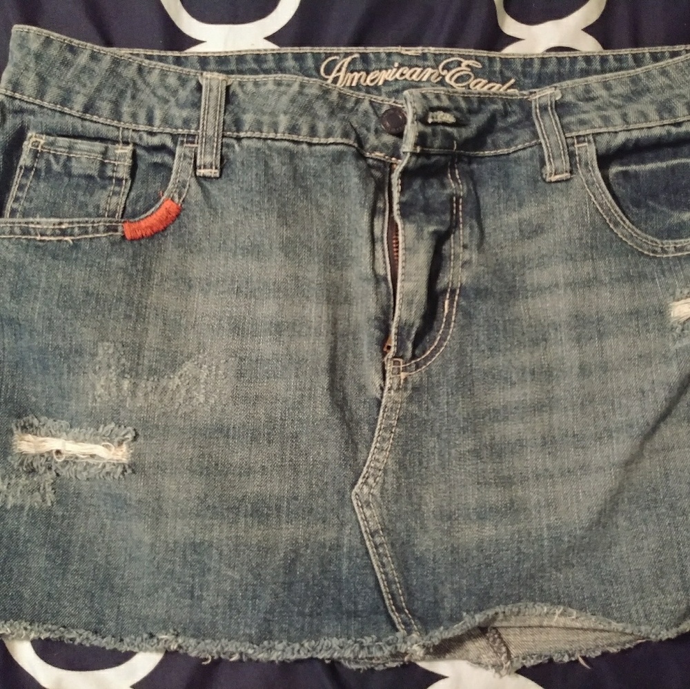 Mini Jean skirt as 14 American Eagle